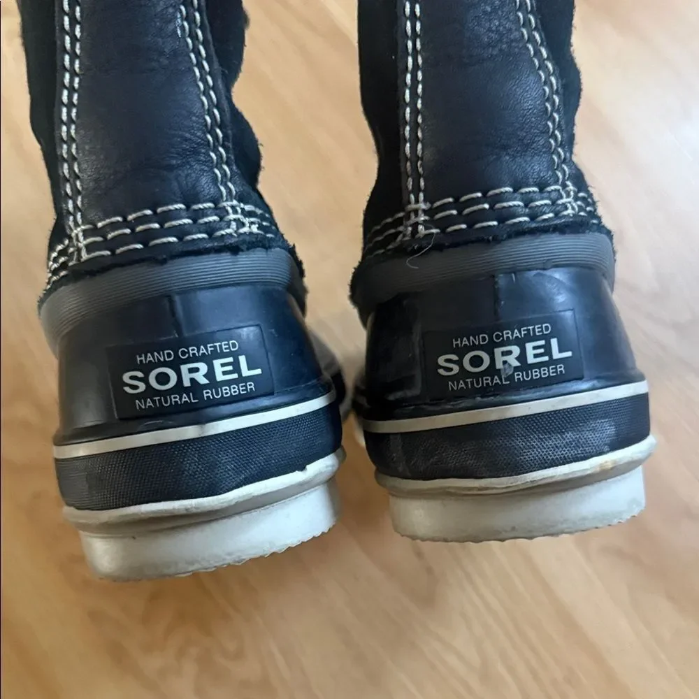 Sorel Black Weatherproof Boots Size 6 Sherling Snow Outdoor